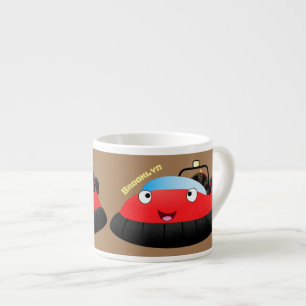 Tasse Expresso Caricature d'hovercraft rouge joyeux