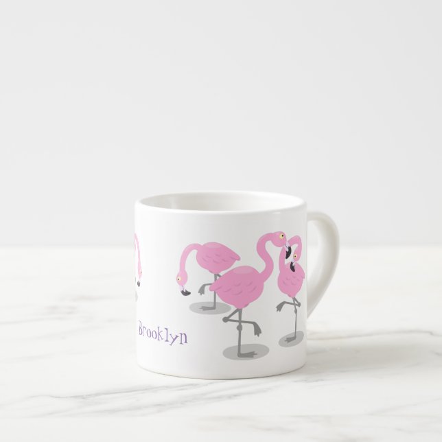 Tasse Expresso Caricature en trio flamand rose mou (Devant droit)