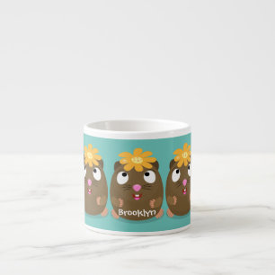 Tasse Expresso Caricature joyeuse de cobaye mignonne