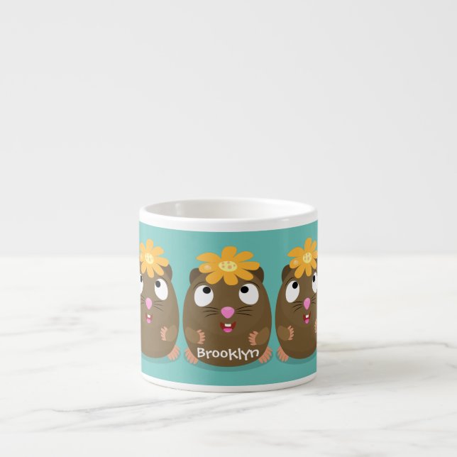 Tasse Expresso Caricature joyeuse de cobaye mignonne (Devant)