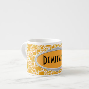 Tasse Expresso Carrelage jaune or et blanc