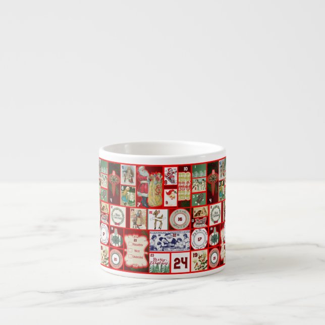 Tasse Expresso Carrés de l'illustration de Noël (Devant)