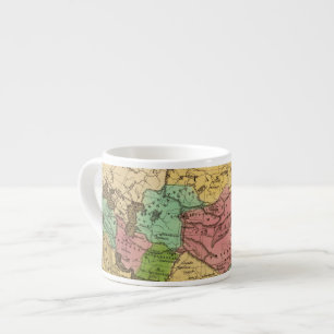 Tasse Expresso Carte 2 d'atlas couleur de main de l'Asie