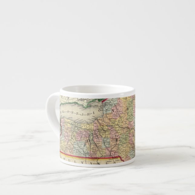 Tasse Expresso Carte du comté des états de New York (Devant gauche)