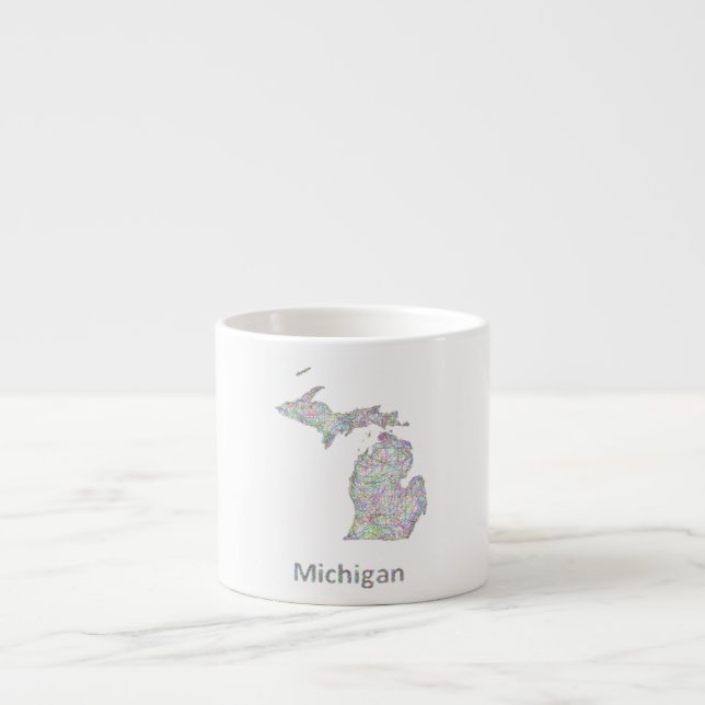 Tasse Expresso Carte du Michigan (Devant)