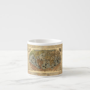 Tasse Expresso Carte du monde Forlani Antiquev 1565 Renaissance