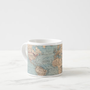 Tasse Expresso Carte du monde sur la projection de Mercator