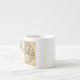 Tasse Expresso Carte gravée d'hémisphère oriental