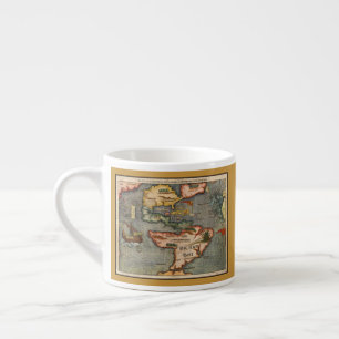 Tasse Expresso Carte vintage de l'Amérique par Sebastian Munster