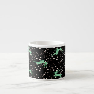 Tasse Expresso Cerf de Noël Étoile Motif Hivernal