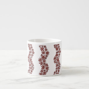 Tasse Expresso Chaîne de marguerite Fleur laide rayures rouge