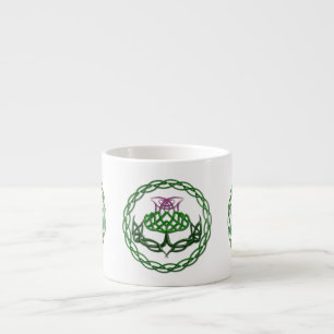 Tasse Expresso Chardon celtique coloré de noeud