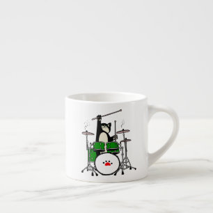 Tasse Expresso Chat Jouer Cadeau Musical, Chat Jouer Du Tambour