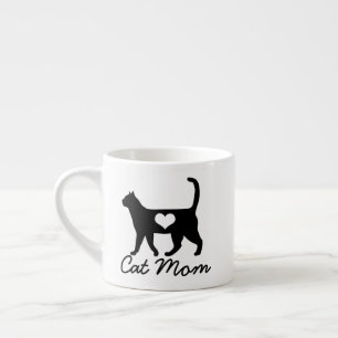Tasse Expresso Chat moderne Silhouette Chat Maman