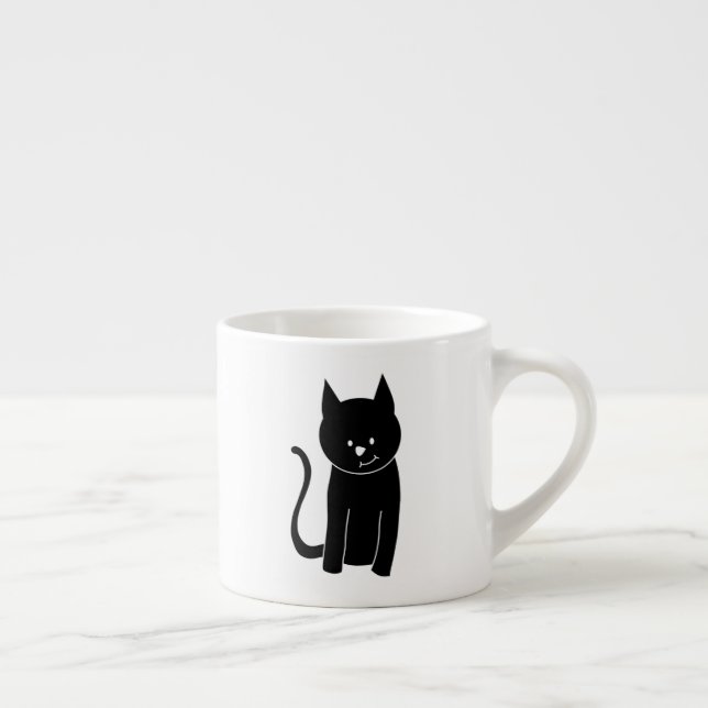 Tasse Expresso Chat noir mignon (Droite)