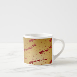 Tasse Expresso Chaussure de Noël rouge sur or
