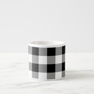 Tasse Expresso Chèque de bison noir et blanc