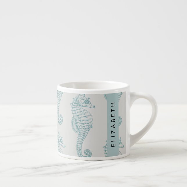 Tasse Expresso Chevaux de mer tropicaux, Motif hippocampe, Votre  (Droite)