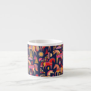 Tasse Expresso Chevaux Scandinaves : Décoration Décorative Sans C