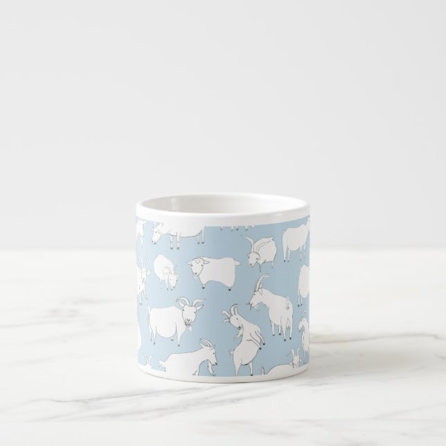 Tasse Expresso Chèvres jouant - bleus layette (Devant)
