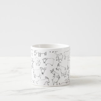 Tasse Expresso Chèvres jouant - transparent