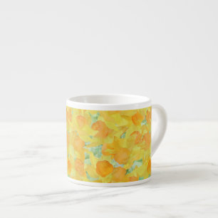 Tasse Expresso Chic café Espresso, jonquilles jaunes dorées