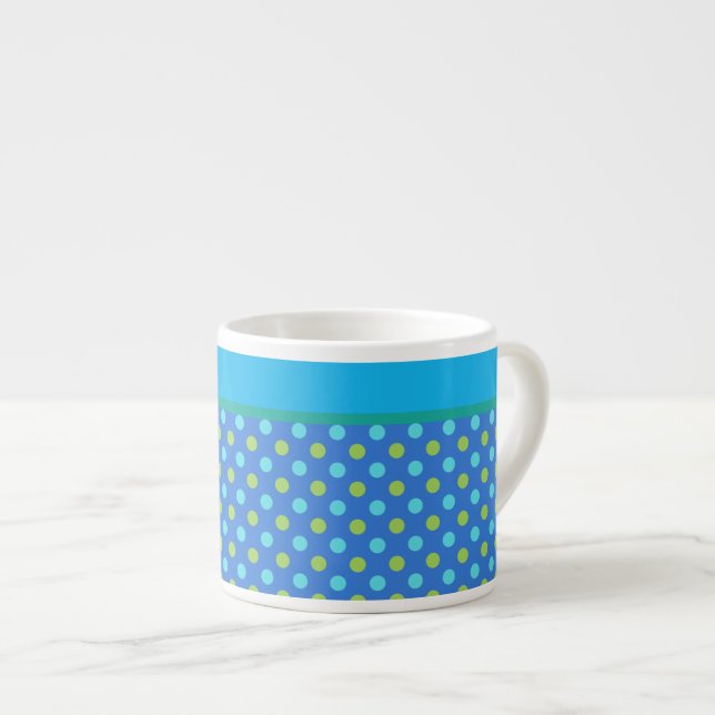 Tasse Expresso Chic Espresso Mug, Pois de lunes bleues (Devant droit)