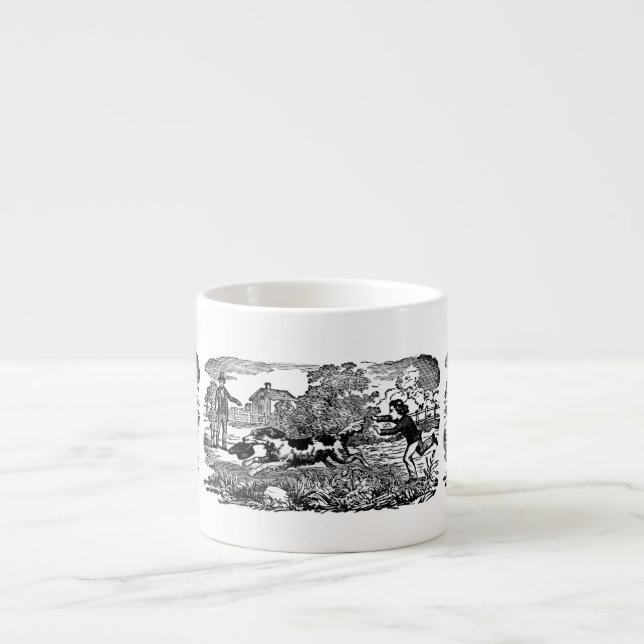 Tasse Expresso Chien courant art animal antique illustration vict (Devant)