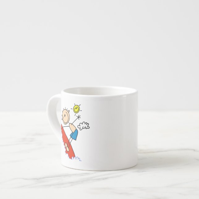 Tasse Expresso Chiffre surfant de bâton de garçon (Devant gauche)
