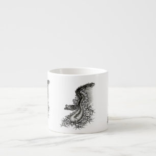 Tasse Expresso Chine Dragon, noir et blanc Design en Tattoostyl