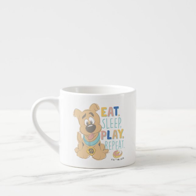 Tasse Expresso Chiot Scooby-Doo "Mange, Dors, Joue, Répète" (Gauche)