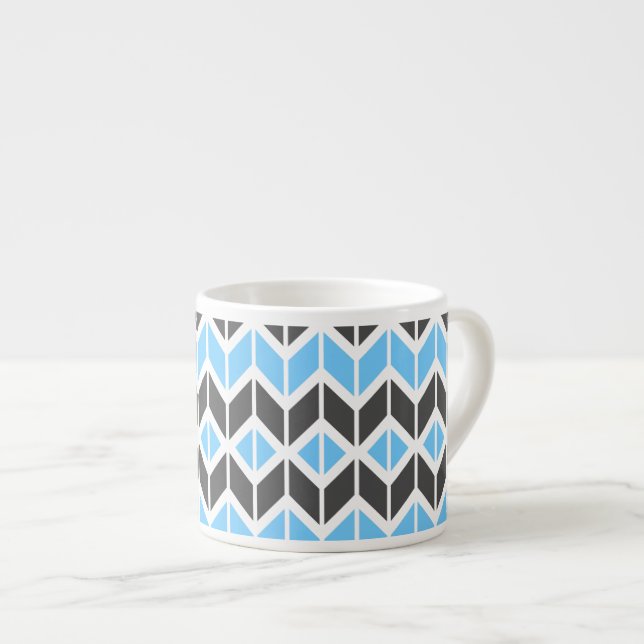 Tasse Expresso Ciel moderne bleu gris foncé Sonnerie géométrique (Devant droit)