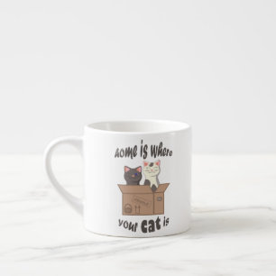 Tasse Expresso Citation drôle Accueil est où est votre chat