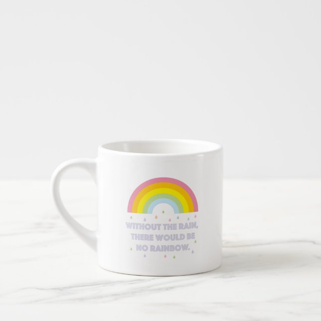 Tasse Expresso Citation inspirée et motivationnelle arc-en-ciel (Gauche)