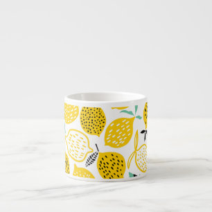 Tasse Expresso Citron Design été Illustration Vintage