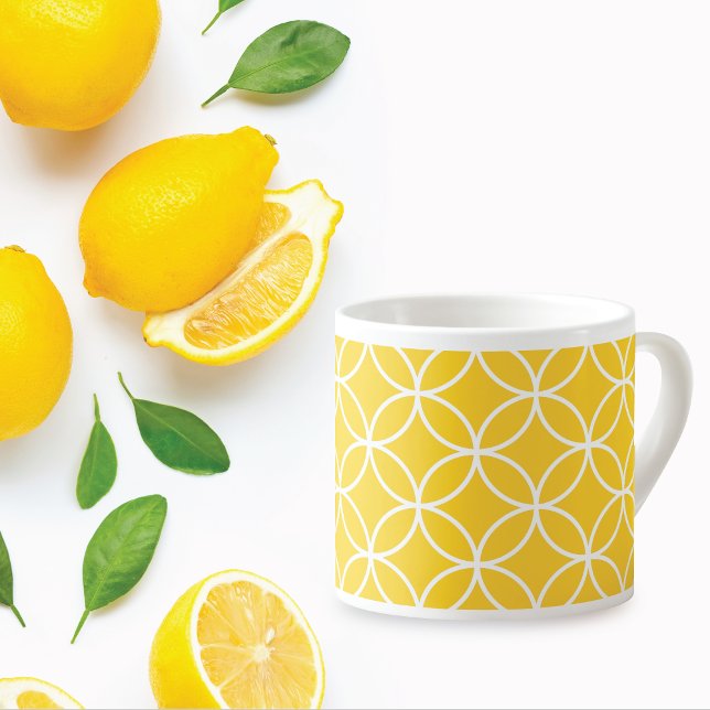 Tasse Expresso Citron jaune géométrique (Créateur téléchargé)