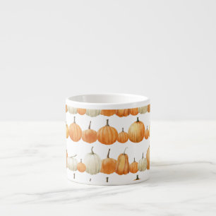 Tasse Expresso Citrouille d'automne : Motif d'illustration aquare