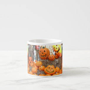 Tasse Expresso Citrouille halloween Jack-o'-lantern orange citrou