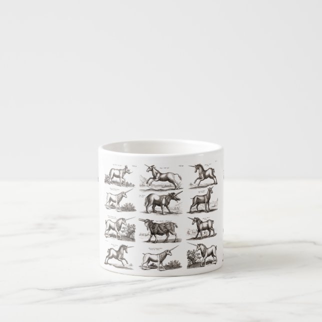 Tasse Expresso Classique Unicorne Antique Mythique Magie Créature (Devant)