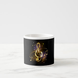 Tasse Expresso Clé de Sol Musicale en Or