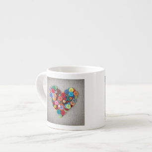 Tasse Expresso Coeur coloré de boutons