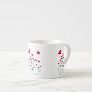 Tasse Expresso Coeurs et papillons Valentine Love