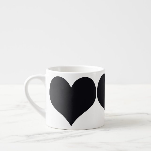 Tasse Expresso Coeurs noirs (Gauche)