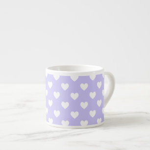Tasse Expresso Coeurs Pots Polka violet et blanc