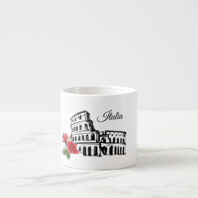 Tasse Expresso *~* Colisée et Italie Rose Italie Italie (Devant)