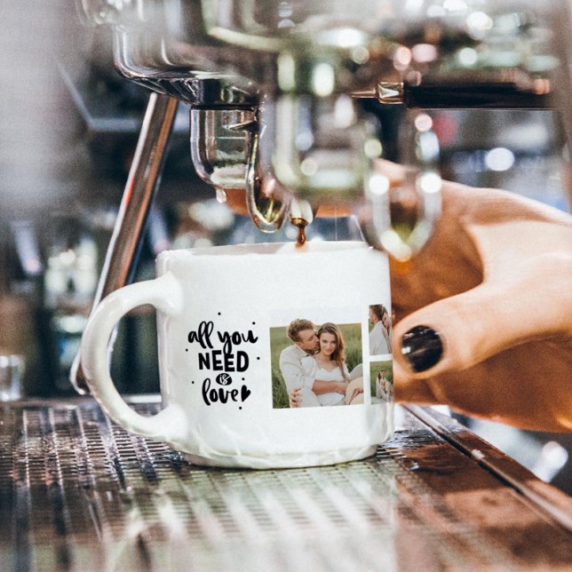 Tasse Expresso Collage Couple Photo & Tout Ce Dont Vous Avez Beso (Créateur téléchargé)