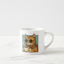 Conception de style rétro pour café Cool Cat pour
