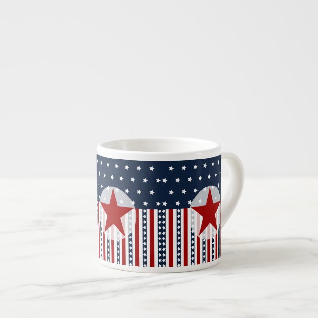 Tasse Expresso Conception patriotique de drapeau américain de (Devant droit)