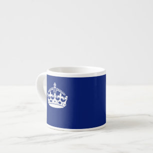 Tasse Expresso Conserver l'icône de la couronne calme sur le bleu