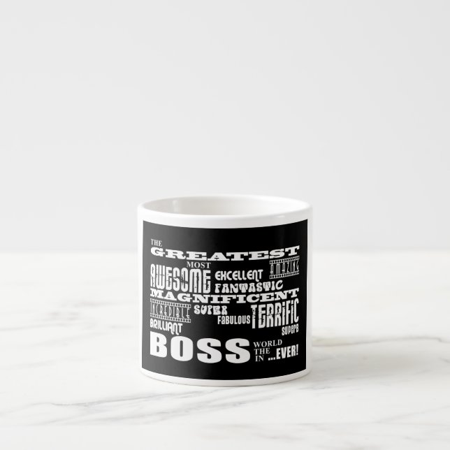 Tasse Expresso Cool Modern Fun Bosses : Grand patron (Devant)